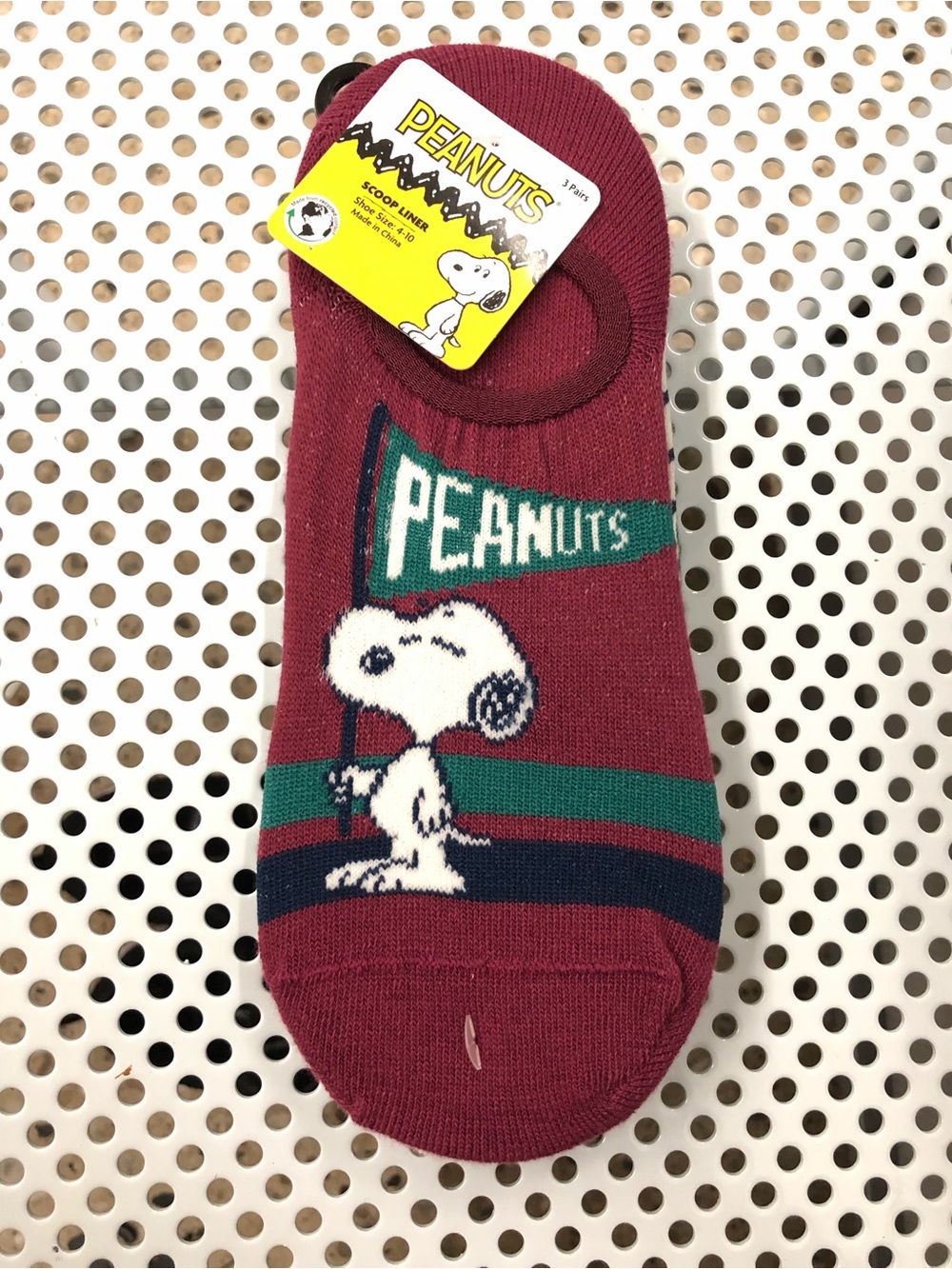 🌶️$5🌶️ NEW PEANUTS Scoop Liner Socks 3-Pack Shoe Size 4-10 Women's